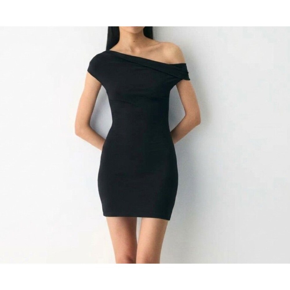 Aritzia Original Contour Ravish Black Dress Size S Bodycon Off Shoulder